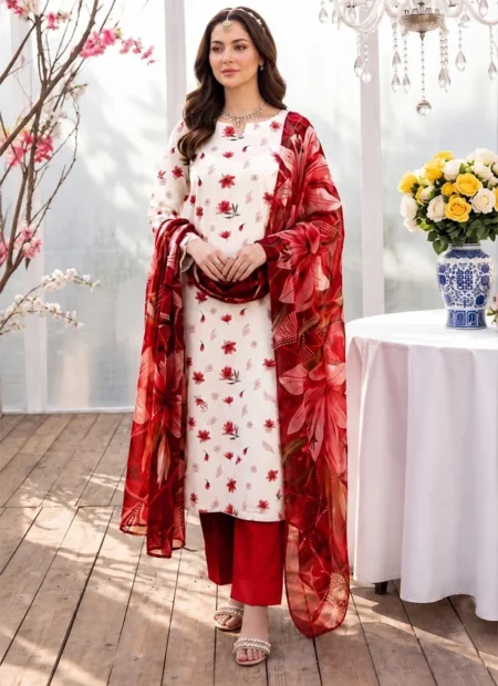Premium Winter 3-Piece Printed Suit AH112