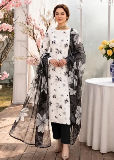 Premium Winter 3-Piece Printed Suit AH112