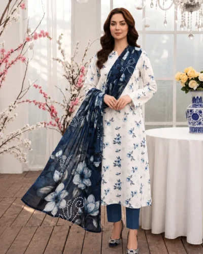 Premium Winter 3-Piece Printed Suit